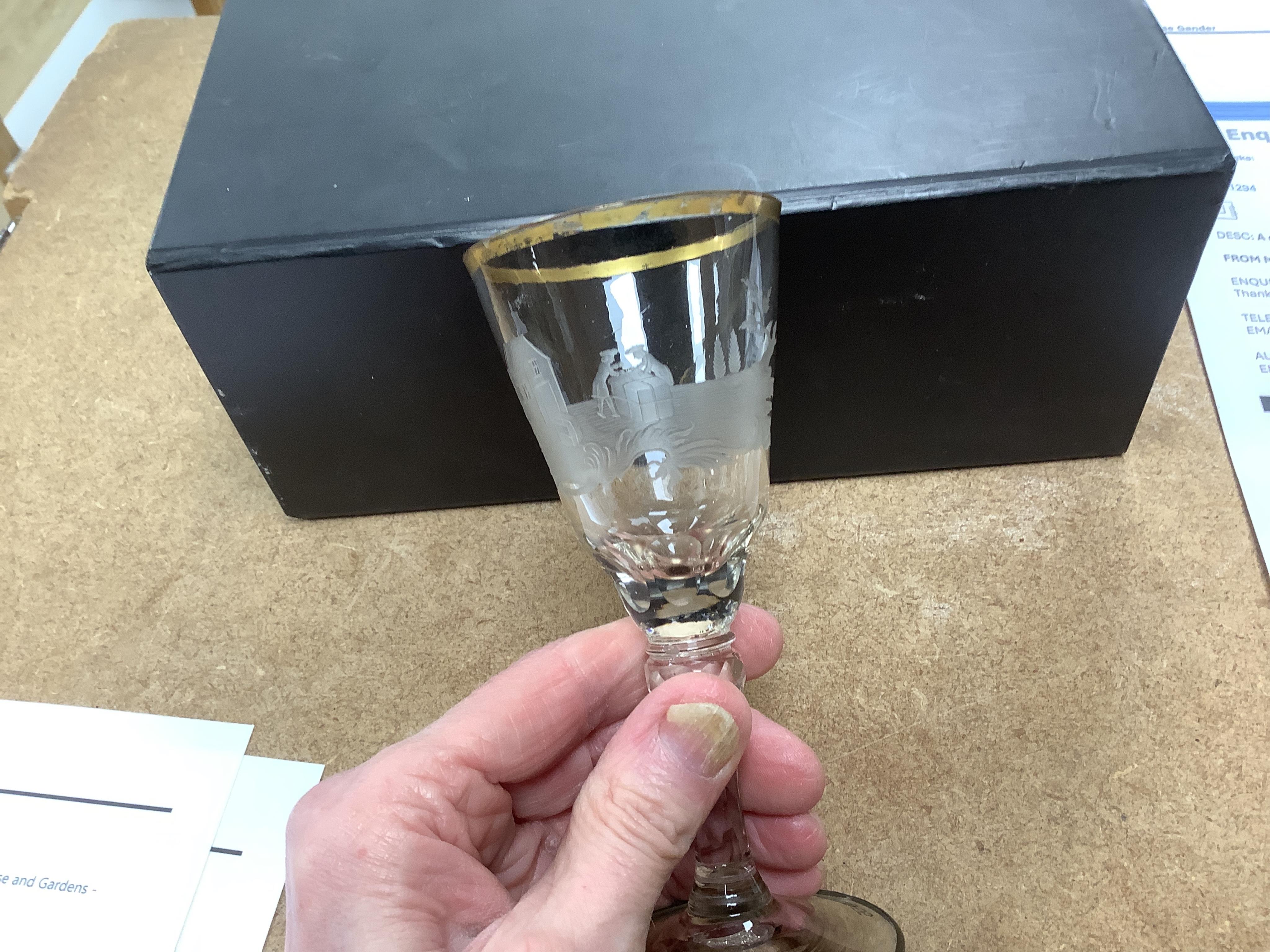 A collection of various Georgian and later wine glasses